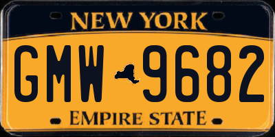 NY license plate GMW9682