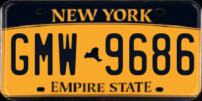 NY license plate GMW9686
