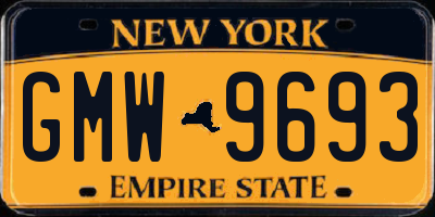 NY license plate GMW9693