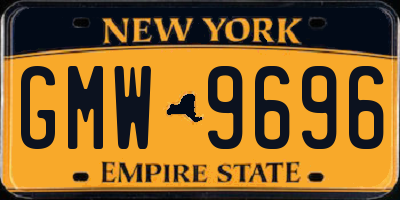 NY license plate GMW9696