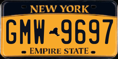 NY license plate GMW9697