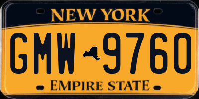 NY license plate GMW9760