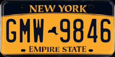 NY license plate GMW9846