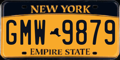 NY license plate GMW9879