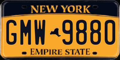 NY license plate GMW9880