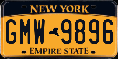 NY license plate GMW9896