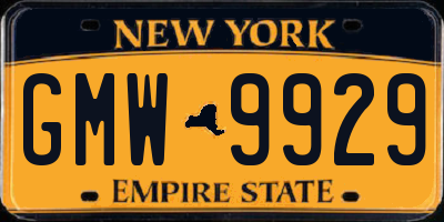 NY license plate GMW9929