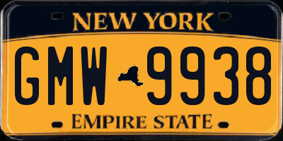 NY license plate GMW9938
