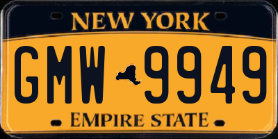 NY license plate GMW9949