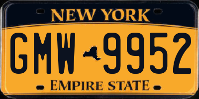 NY license plate GMW9952