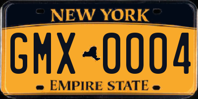 NY license plate GMX0004