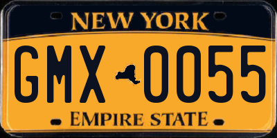 NY license plate GMX0055
