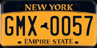 NY license plate GMX0057