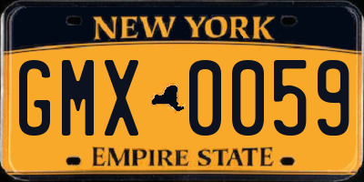 NY license plate GMX0059
