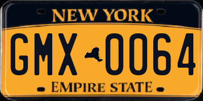 NY license plate GMX0064