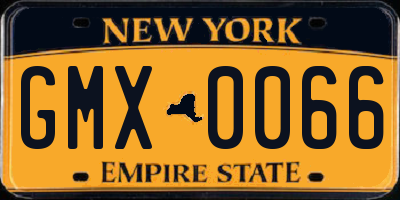 NY license plate GMX0066