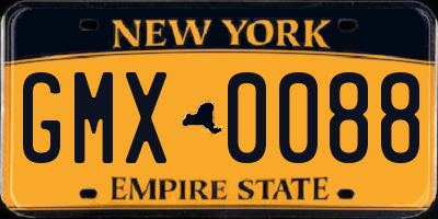 NY license plate GMX0088
