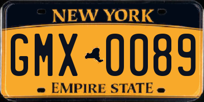 NY license plate GMX0089