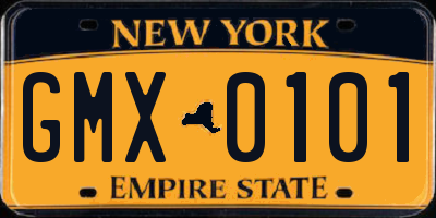 NY license plate GMX0101