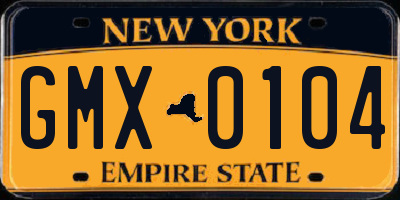 NY license plate GMX0104