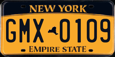 NY license plate GMX0109