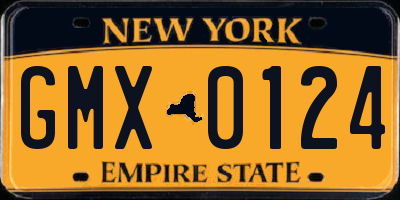 NY license plate GMX0124