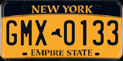 NY license plate GMX0133