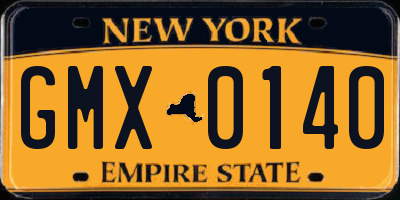NY license plate GMX0140