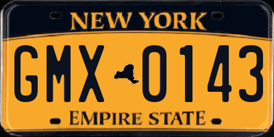 NY license plate GMX0143