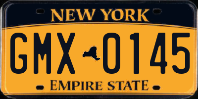 NY license plate GMX0145