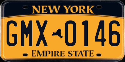 NY license plate GMX0146