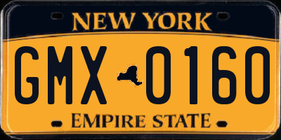 NY license plate GMX0160