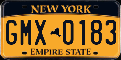 NY license plate GMX0183
