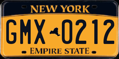 NY license plate GMX0212