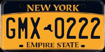 NY license plate GMX0222