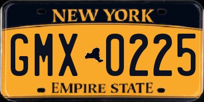 NY license plate GMX0225