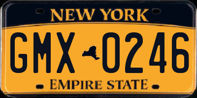 NY license plate GMX0246