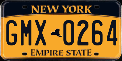 NY license plate GMX0264