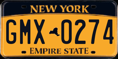 NY license plate GMX0274