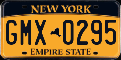 NY license plate GMX0295