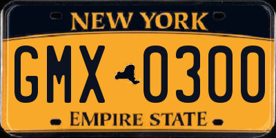 NY license plate GMX0300