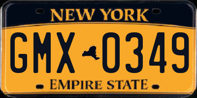 NY license plate GMX0349