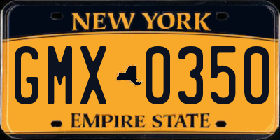 NY license plate GMX0350