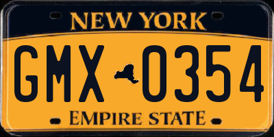 NY license plate GMX0354
