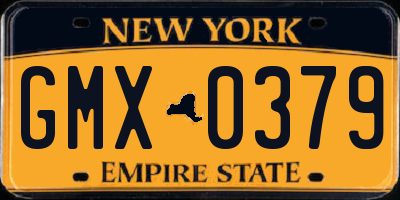 NY license plate GMX0379