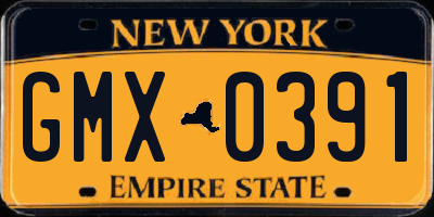 NY license plate GMX0391