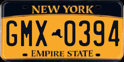 NY license plate GMX0394