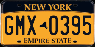 NY license plate GMX0395