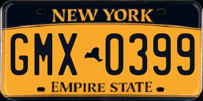 NY license plate GMX0399