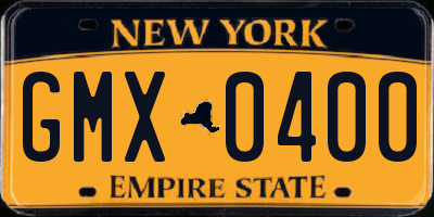 NY license plate GMX0400